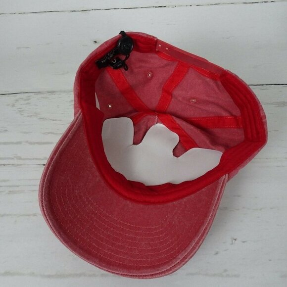 New True Religion Red Baseball Cap Hat Crystal Horseshoe Logo Bling Minimalist - Picture 10 of 12